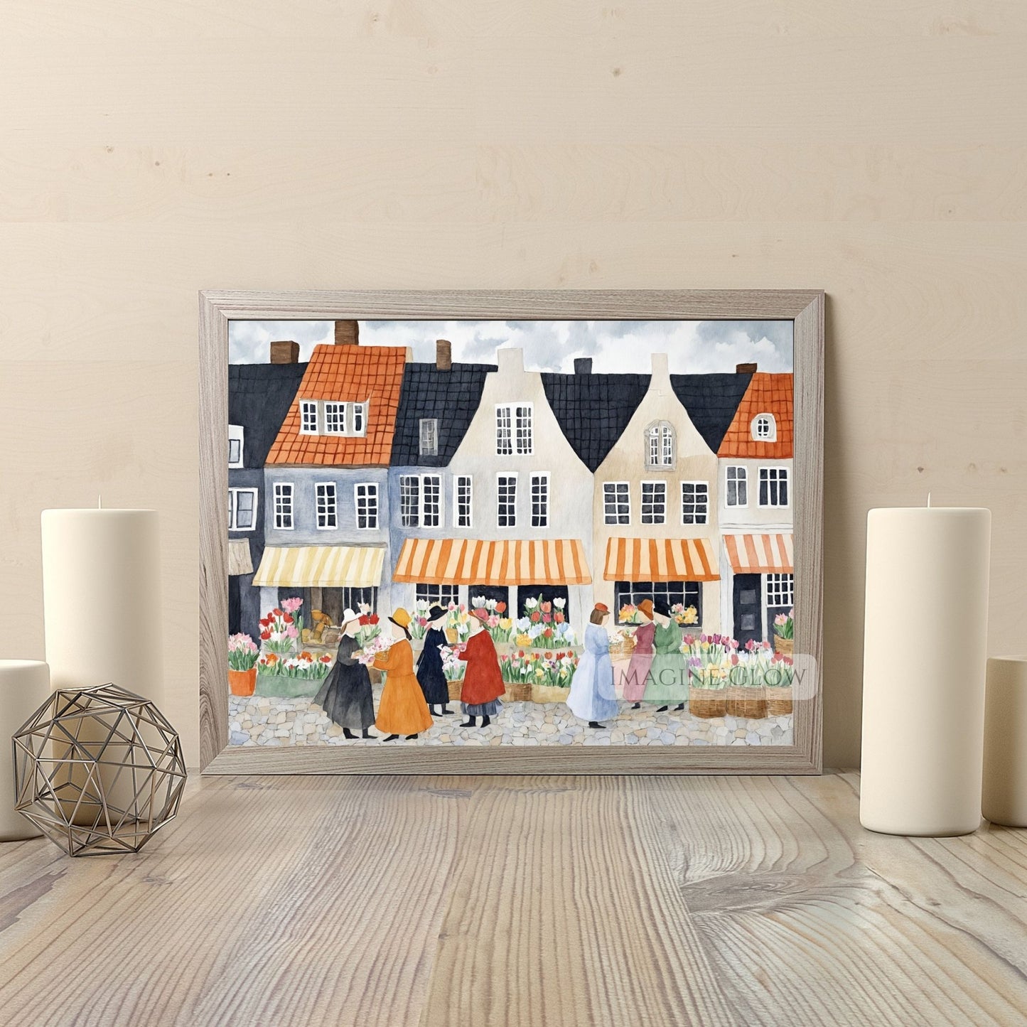 Tulip-inspired vintage illustration for home decor