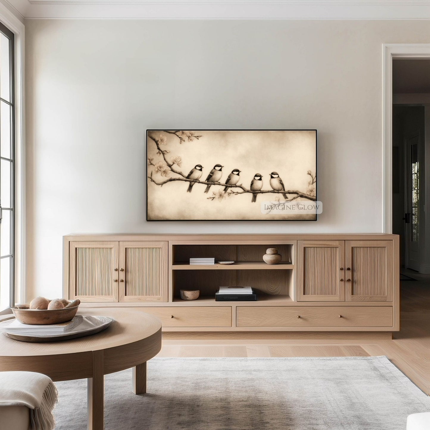 High-resolution bird illustration for Frame TV display