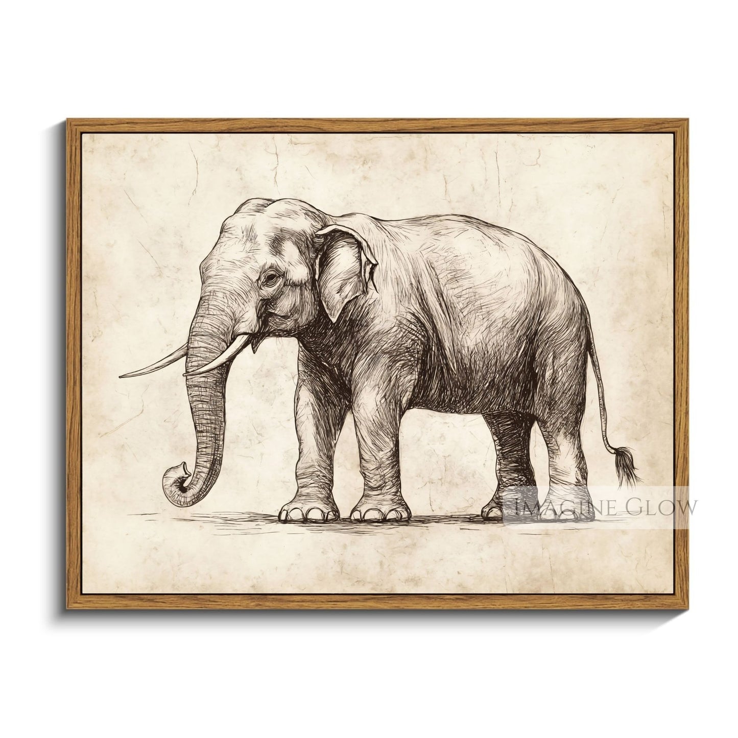 Wildlife-inspired elephant artwork for classic interiors.