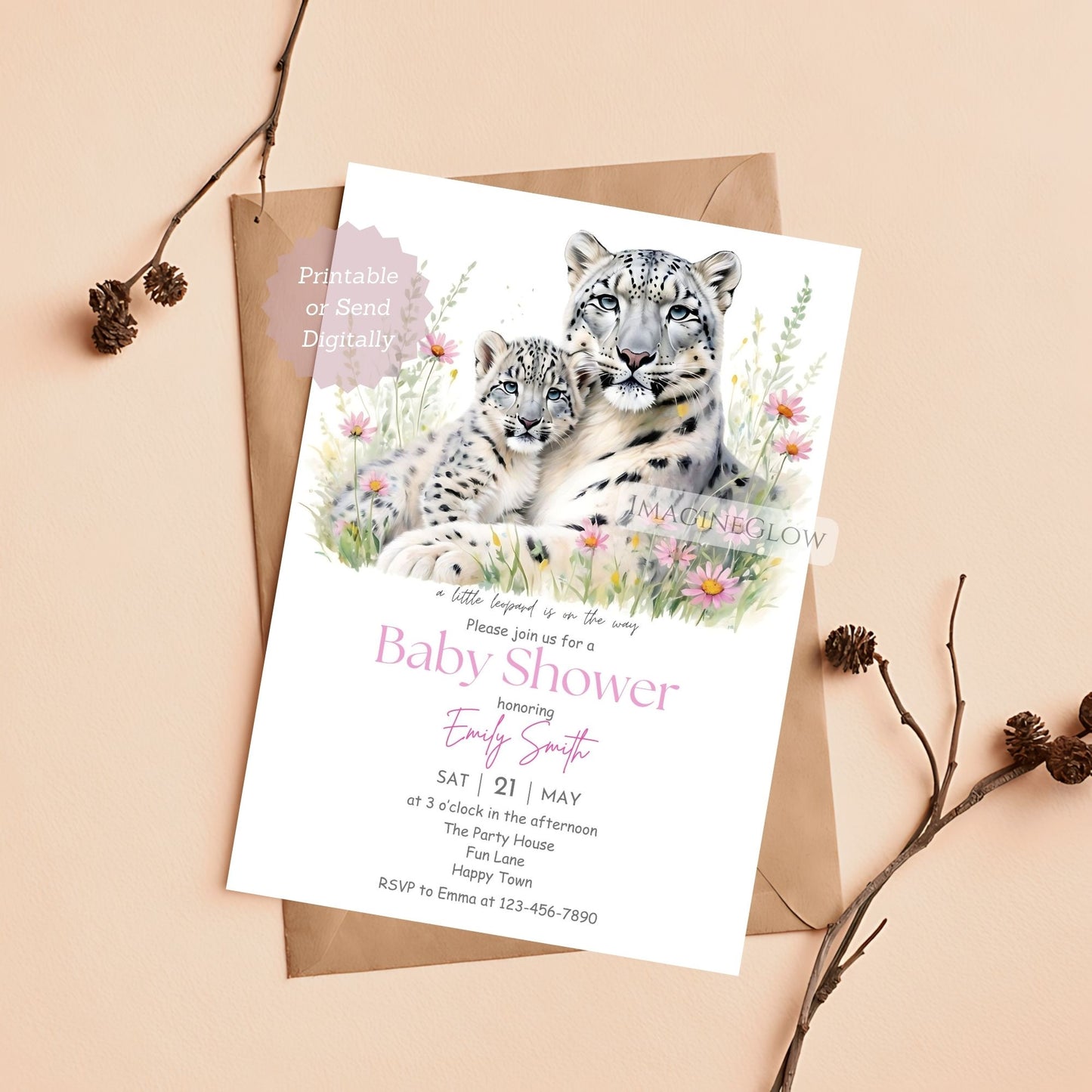 wild one baby shower invitation
gender neutral jungle baby invite