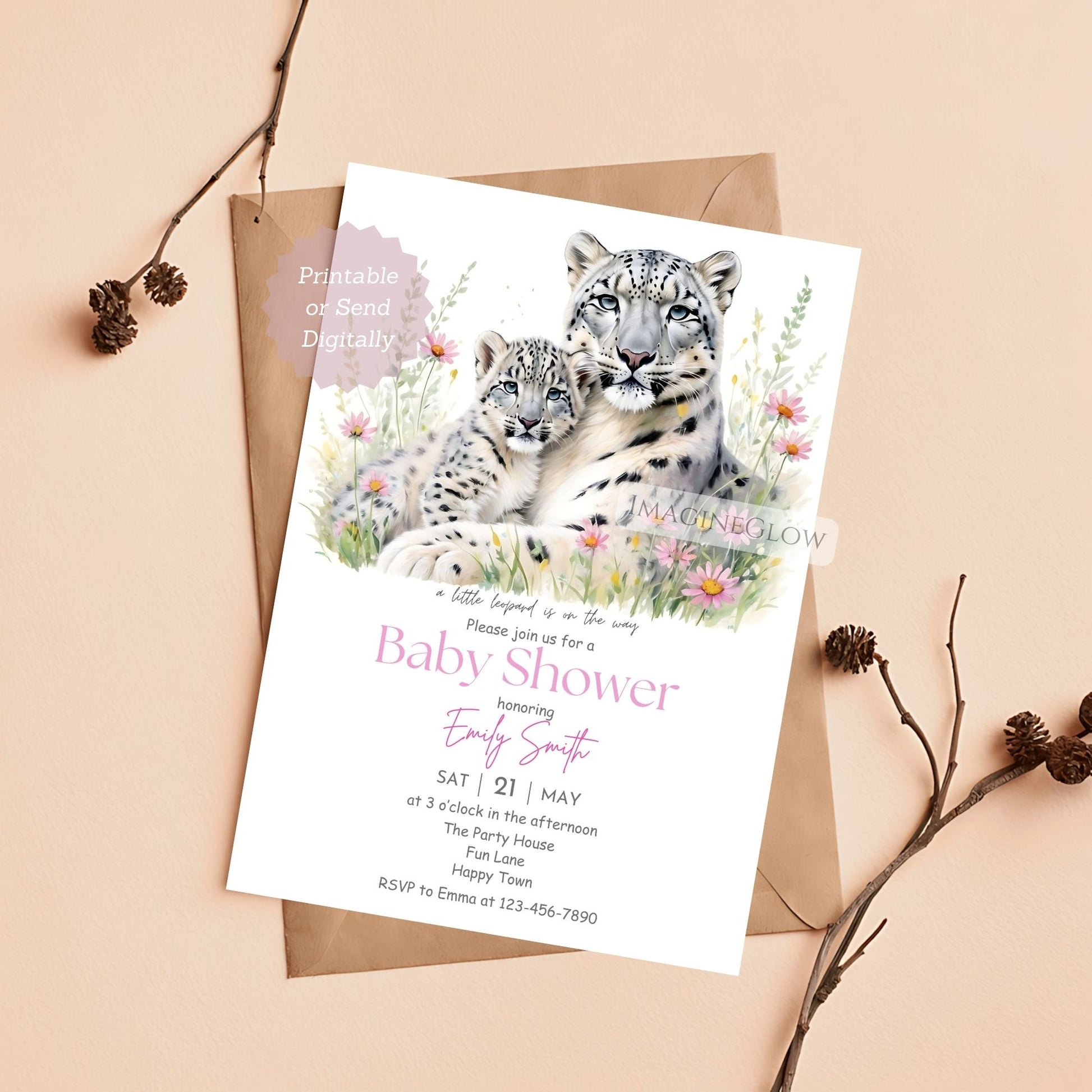 wild one baby shower invitation
gender neutral jungle baby invite