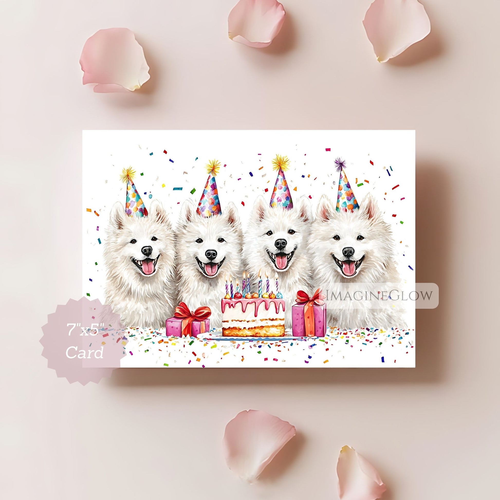 happy birthday samoyed dog
fluffy white dog card
dog lover printable birthday card