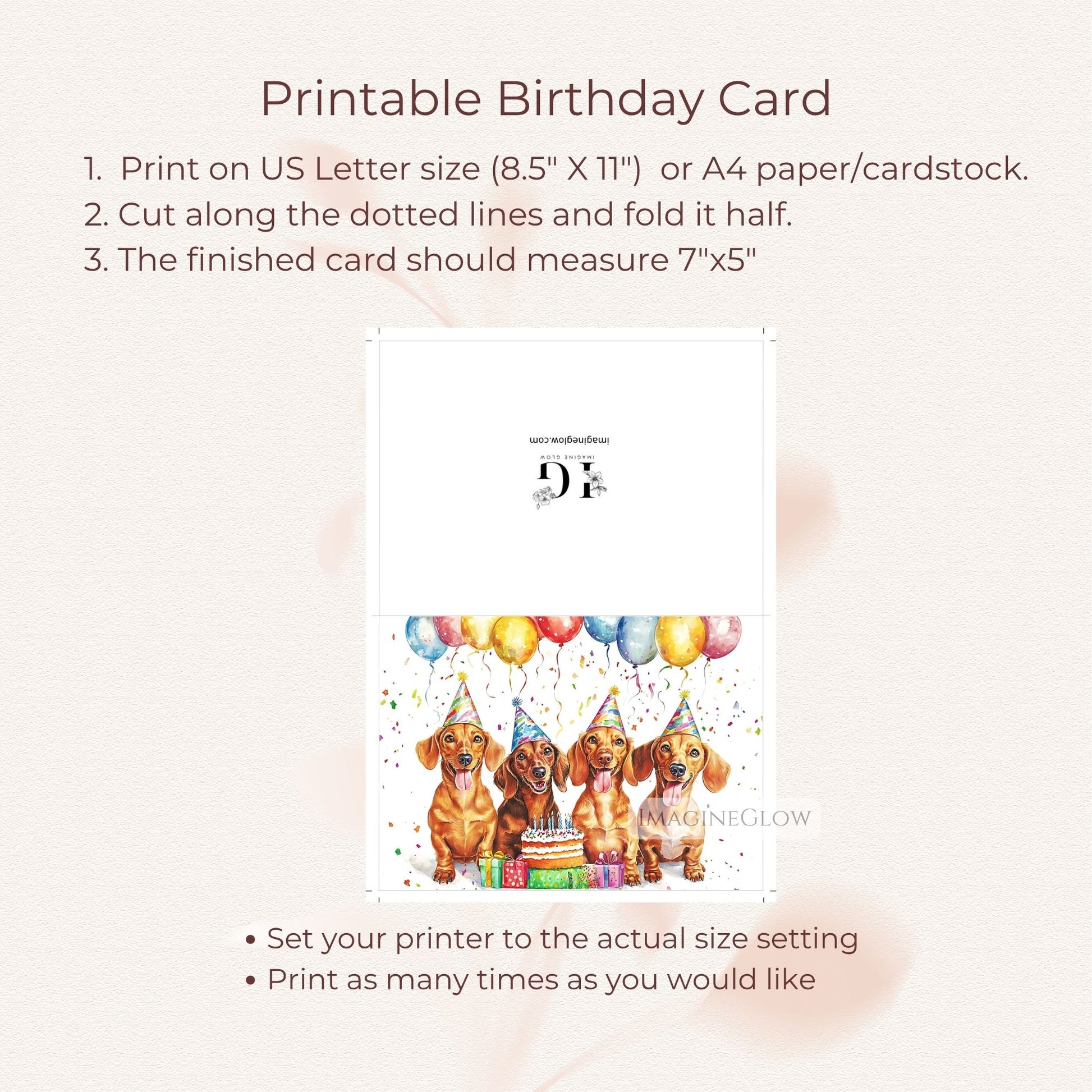 dog birthday card digital download
adorable dachshund greeting card