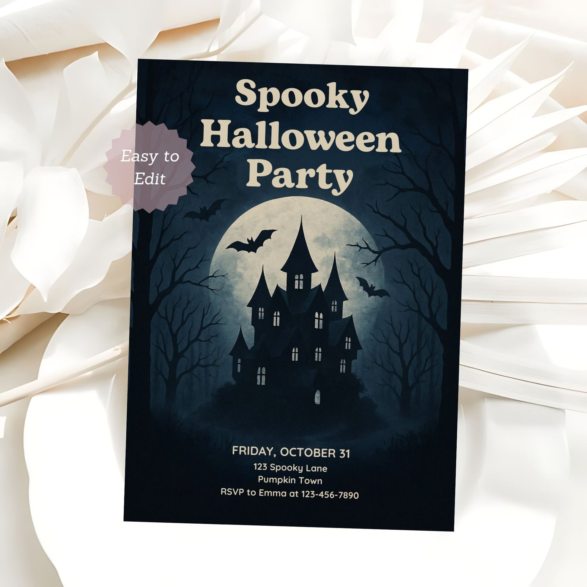 ghost themed party invitation template