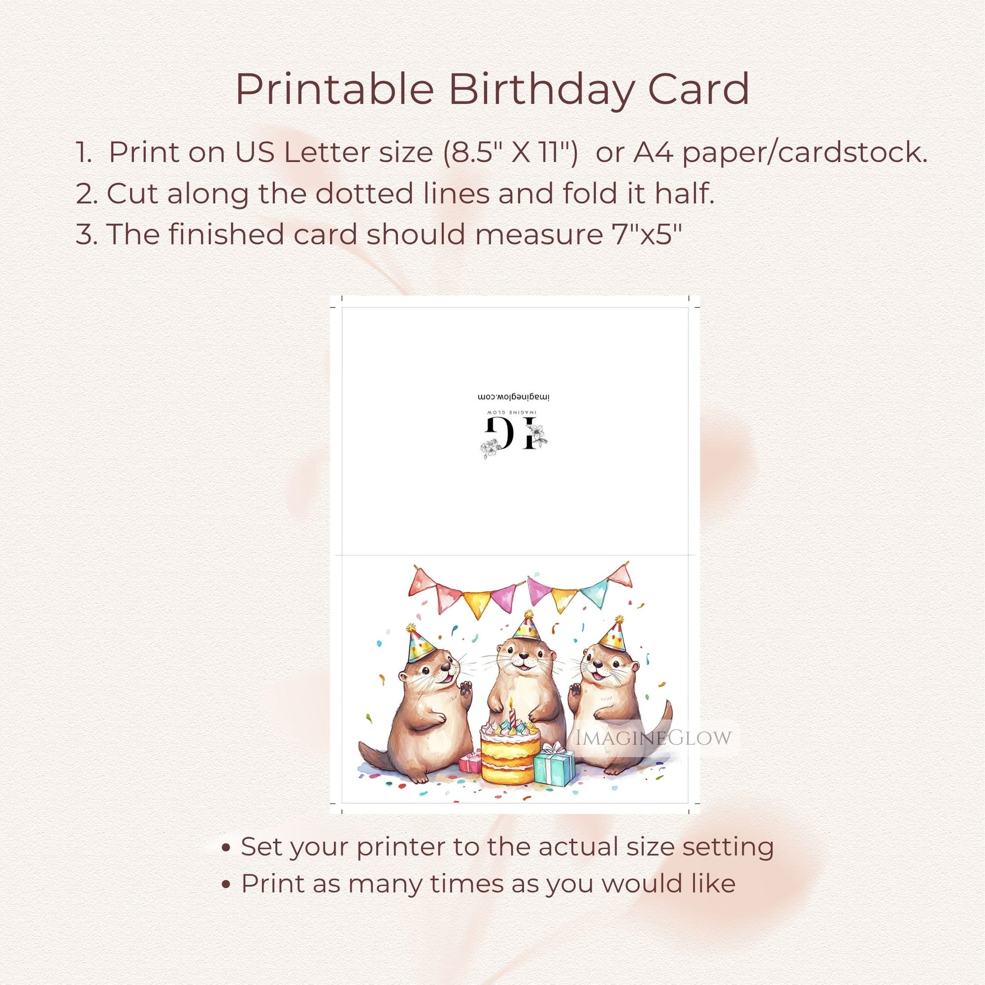 Cute ocean animal birthday card
Otter birthday card digital download
Otter card for daughter birthday