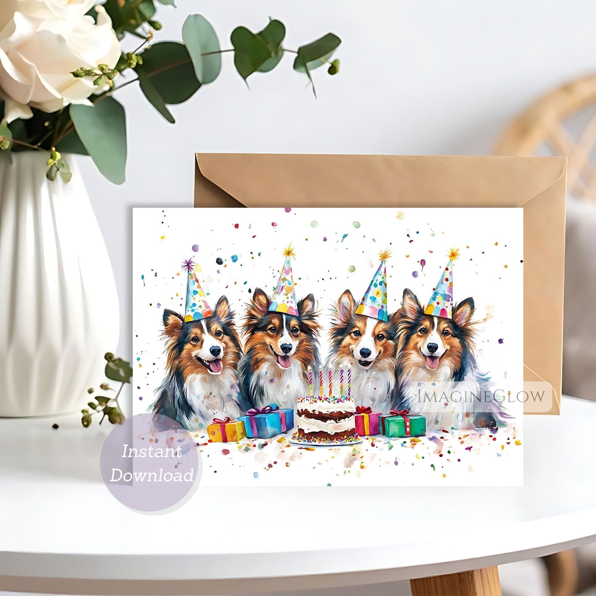 shetland sheepdog puppy birthday card
digital sheltie birthday greeting card