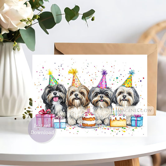 shih tzu birthday card printable
cute shih tzu dog birthday greeting