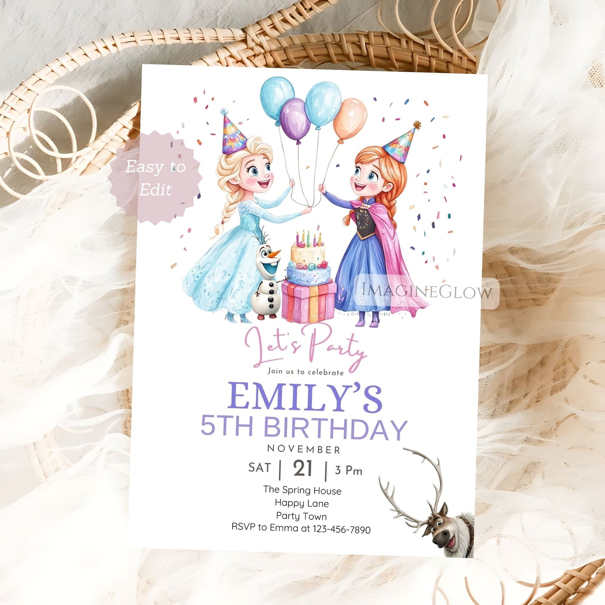 disney frozen birthday invite
magical winter birthday invitation