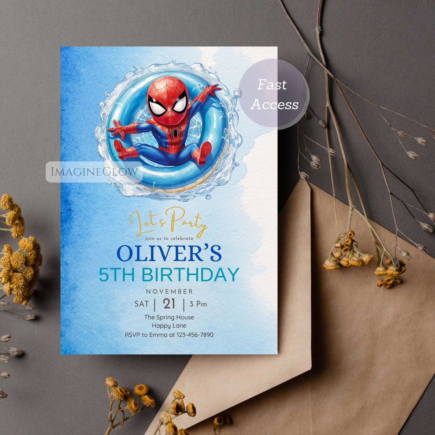 printable spider-man birthday evite