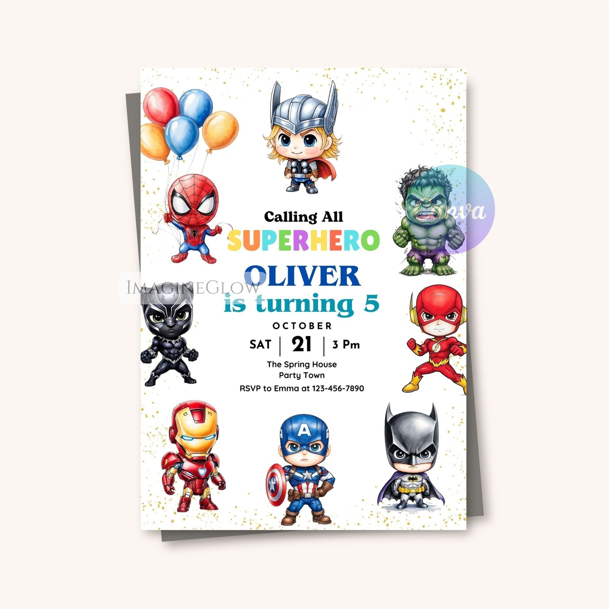 printable superhero party invite for kids
spidey and avengers birthday invitation card