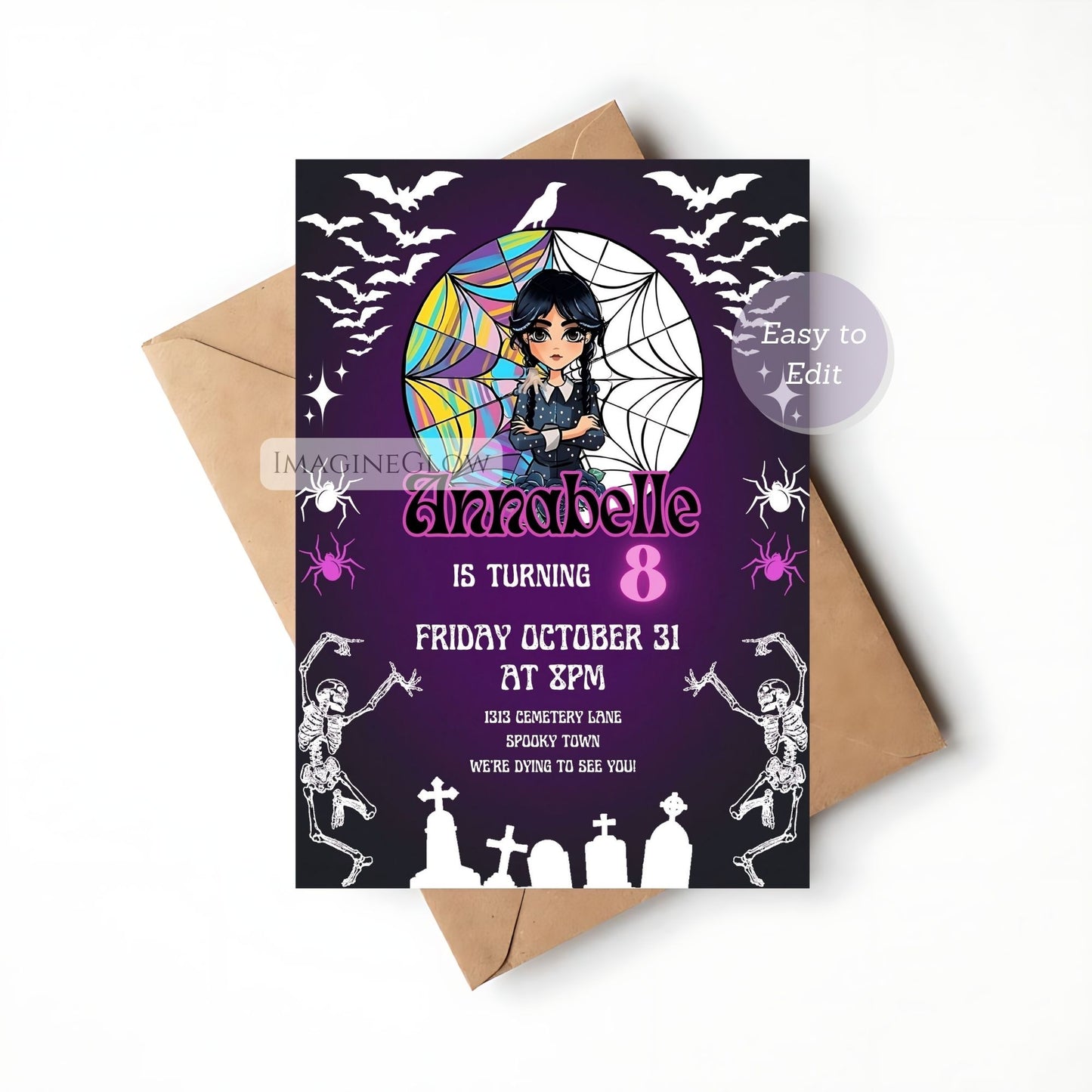 Dark vintage kids birthday invite