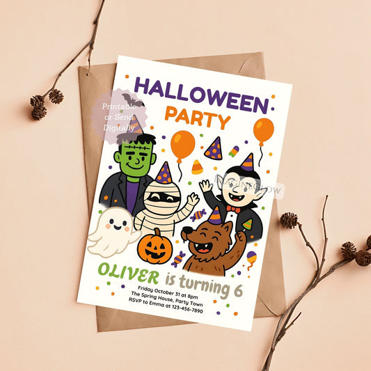 halloween birthday invitation