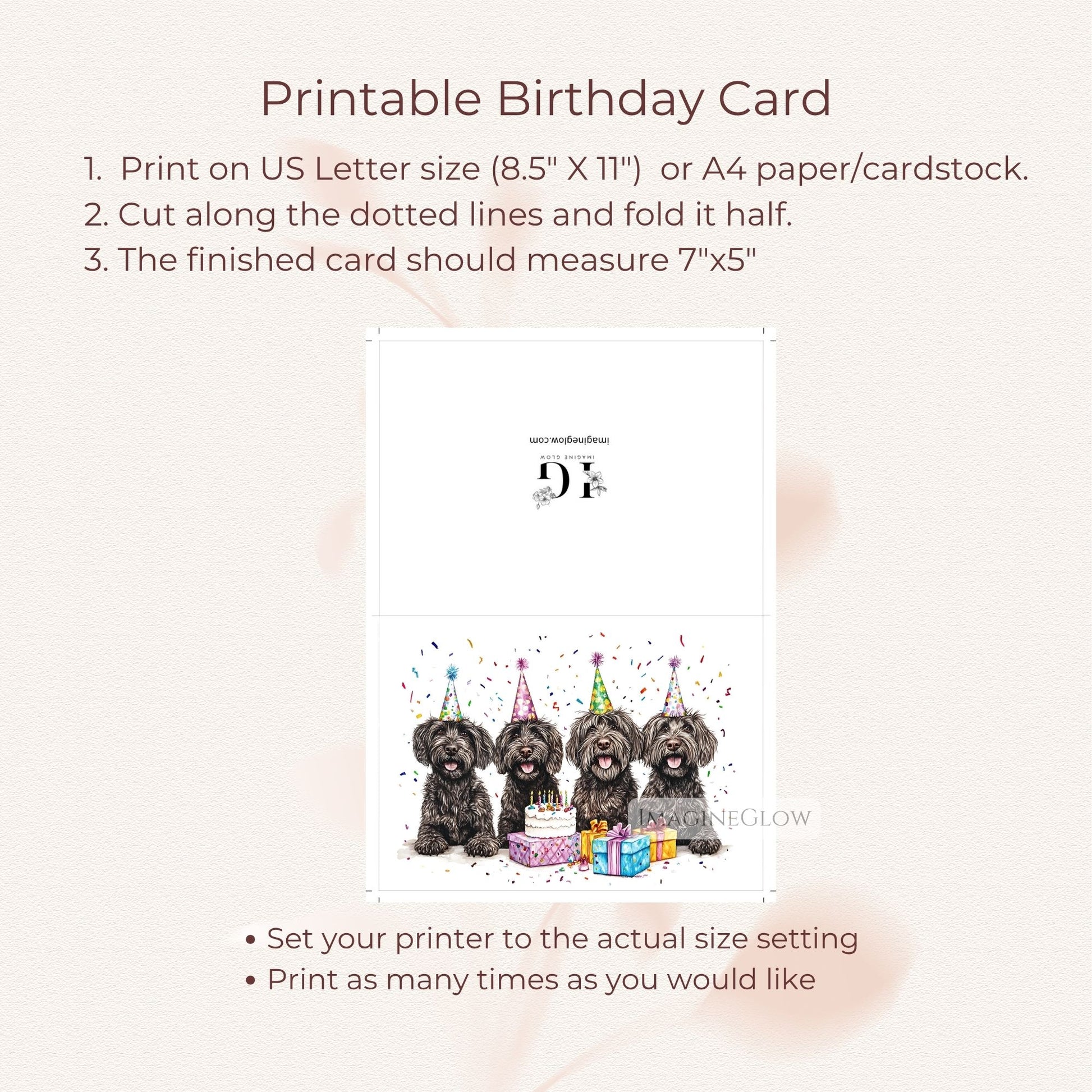 happy birthday griffon dog greeting
sporting dog breed printable birthday card