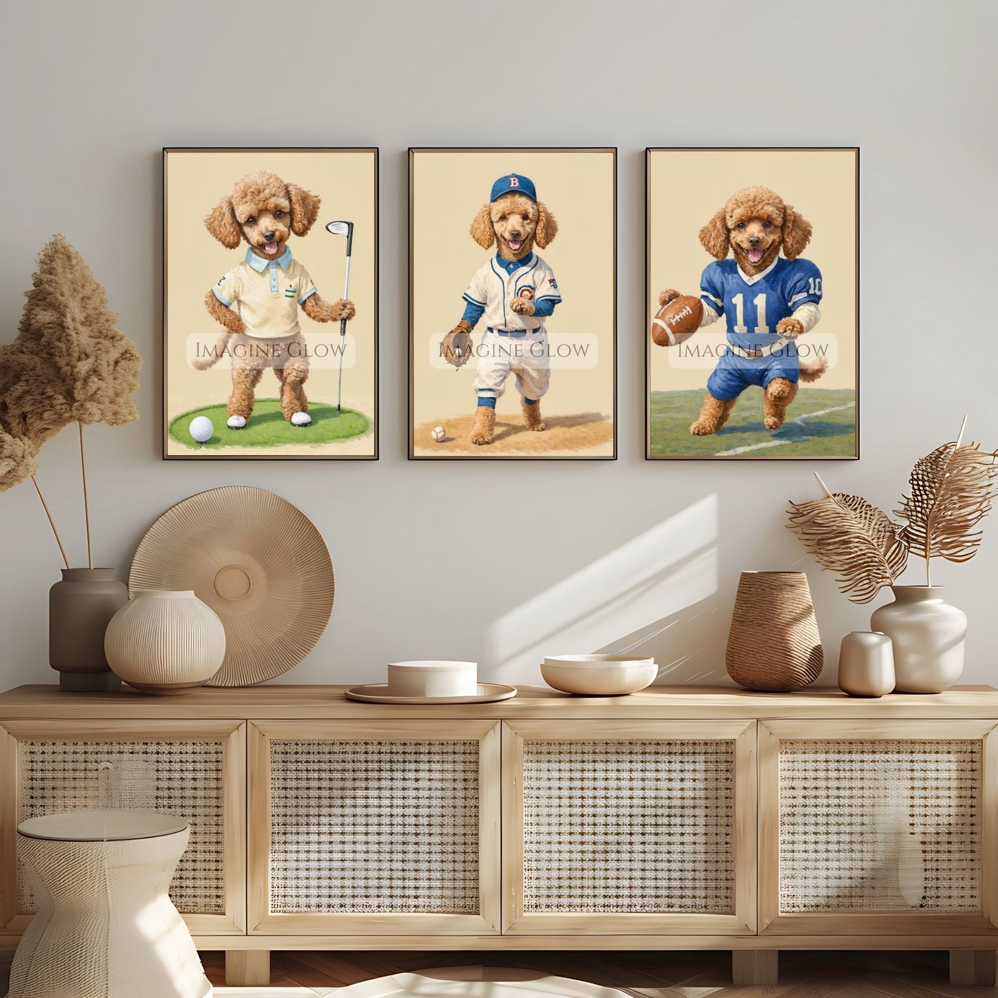 Timeless Poodle dog sports wall art
Antique-style sports wall art for boys' bedroom