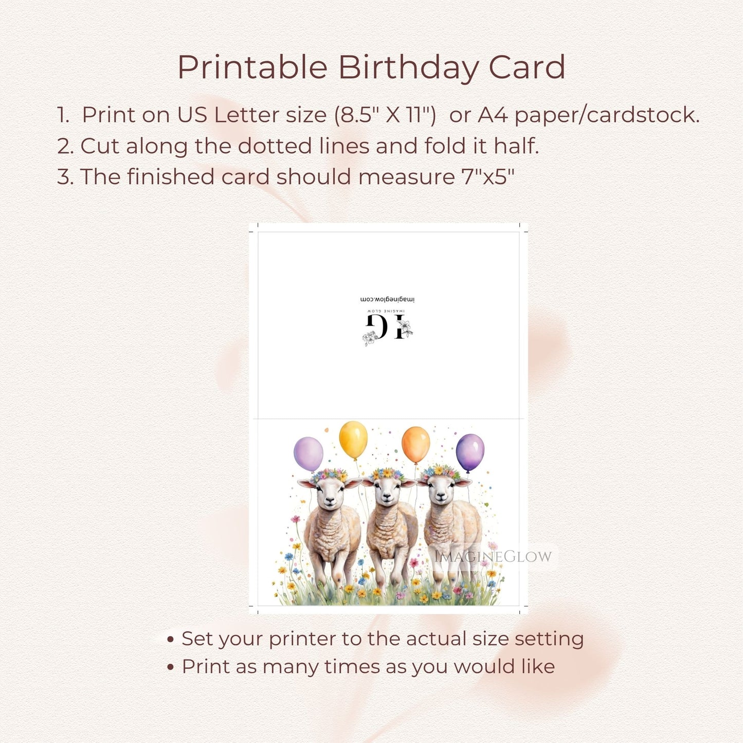 animal birthday greeting card
blank inside birthday card
spring birthday card floral
adorable lamb card
nature themed birthday card