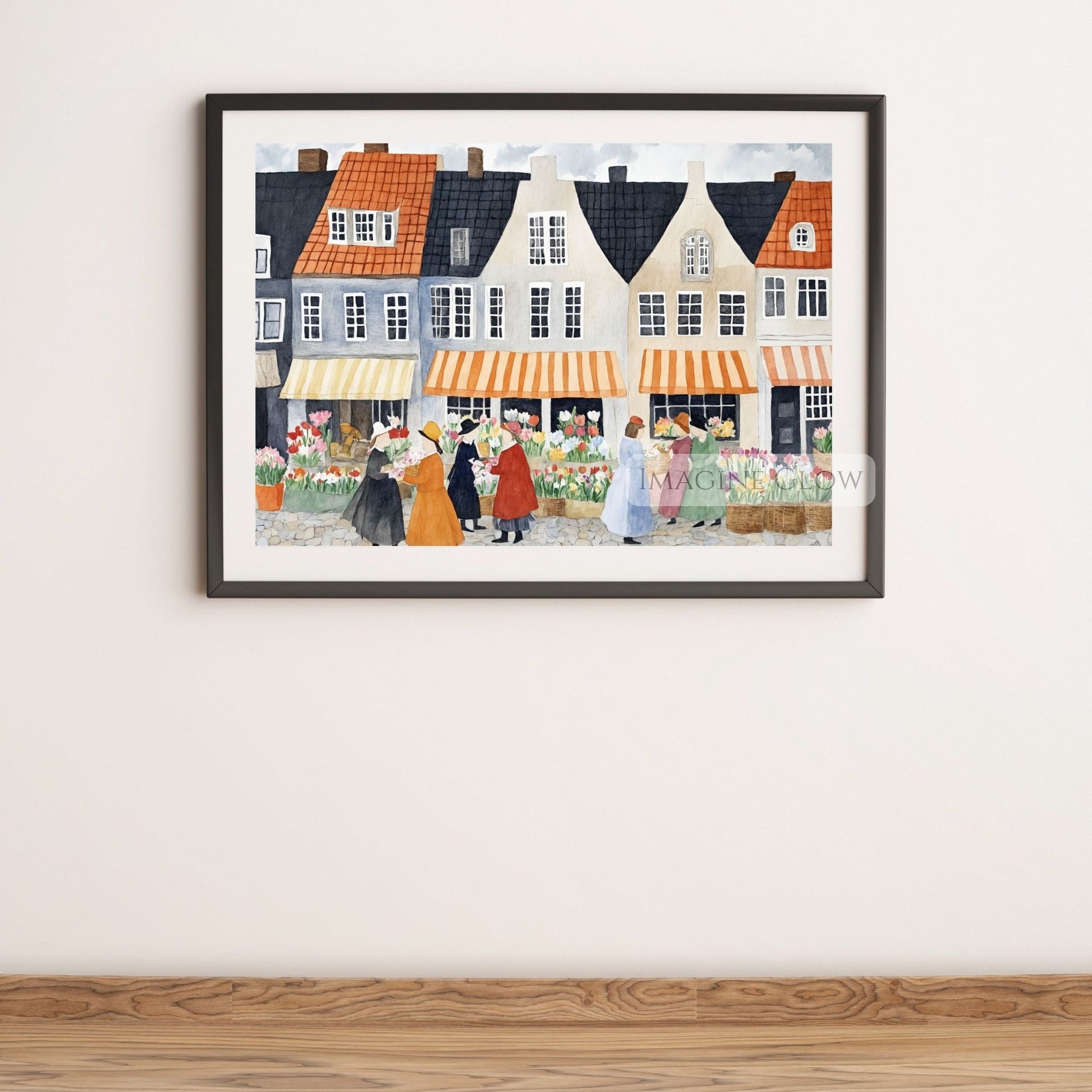 Rustic tulip art print for farmhouse-style interiors