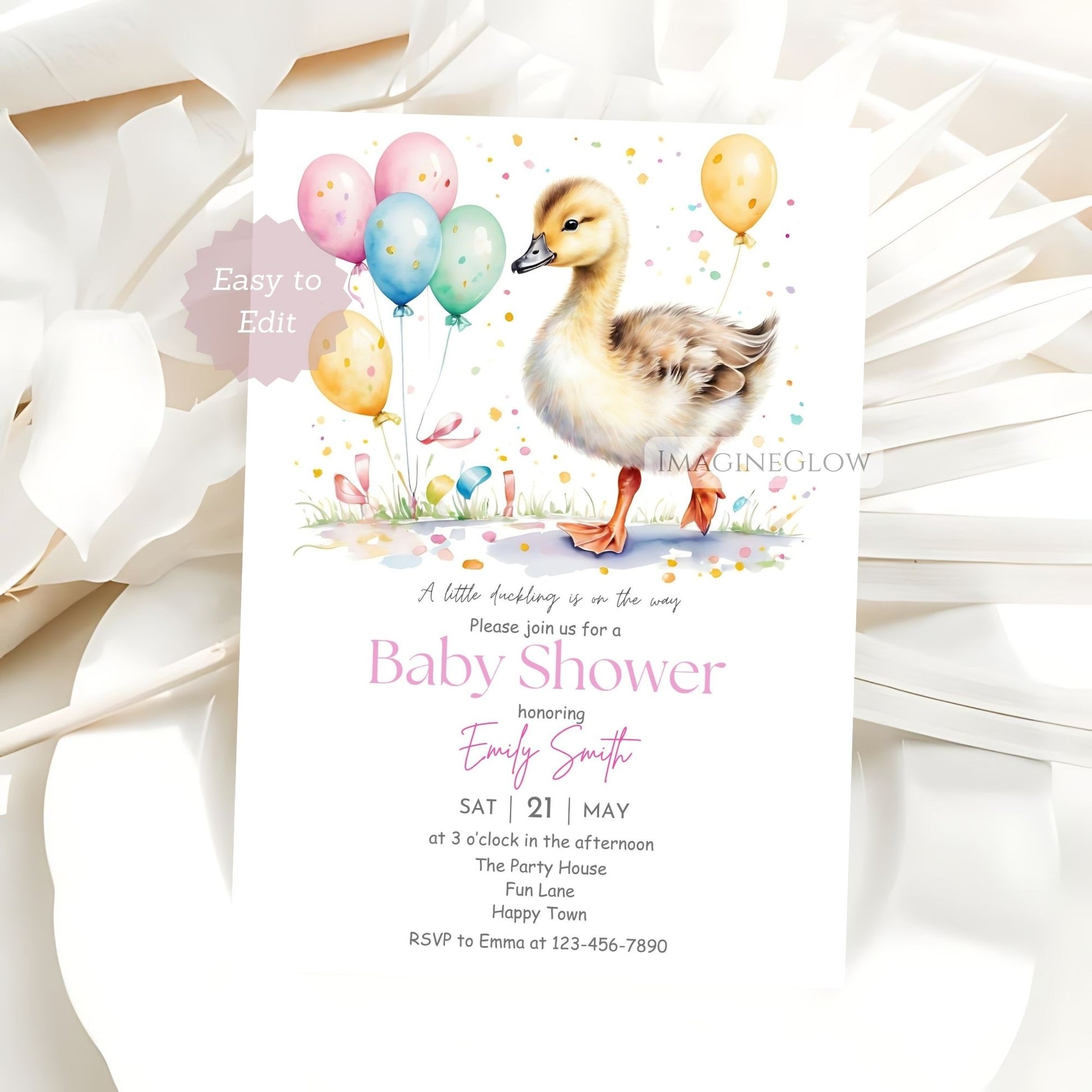 cute baby duckling shower invite