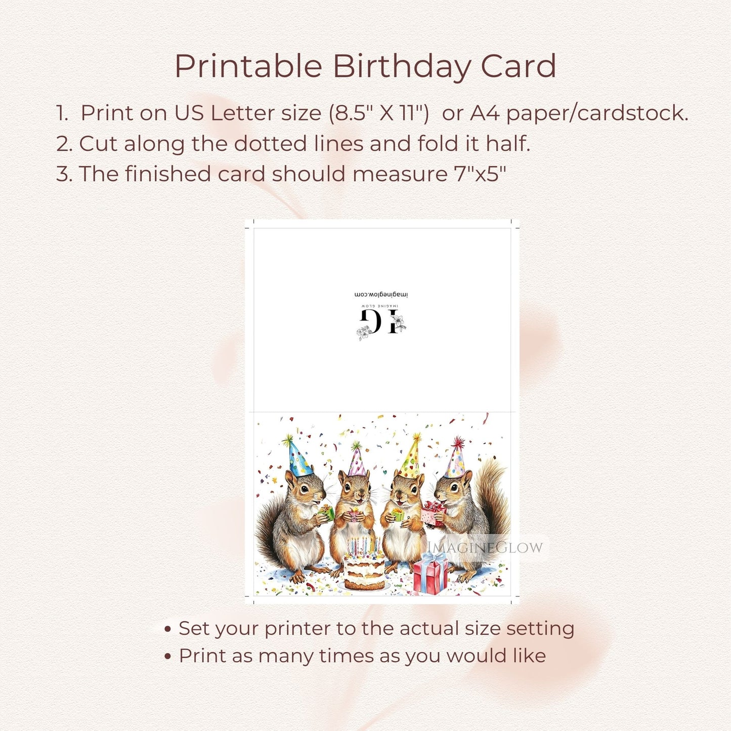 Squirrel card for nature lovers
Birthday card with cartoon squirrel
Printable squirrel card for adults
Fun squirrel card for birthday
Whimsical woodland animal birthday card