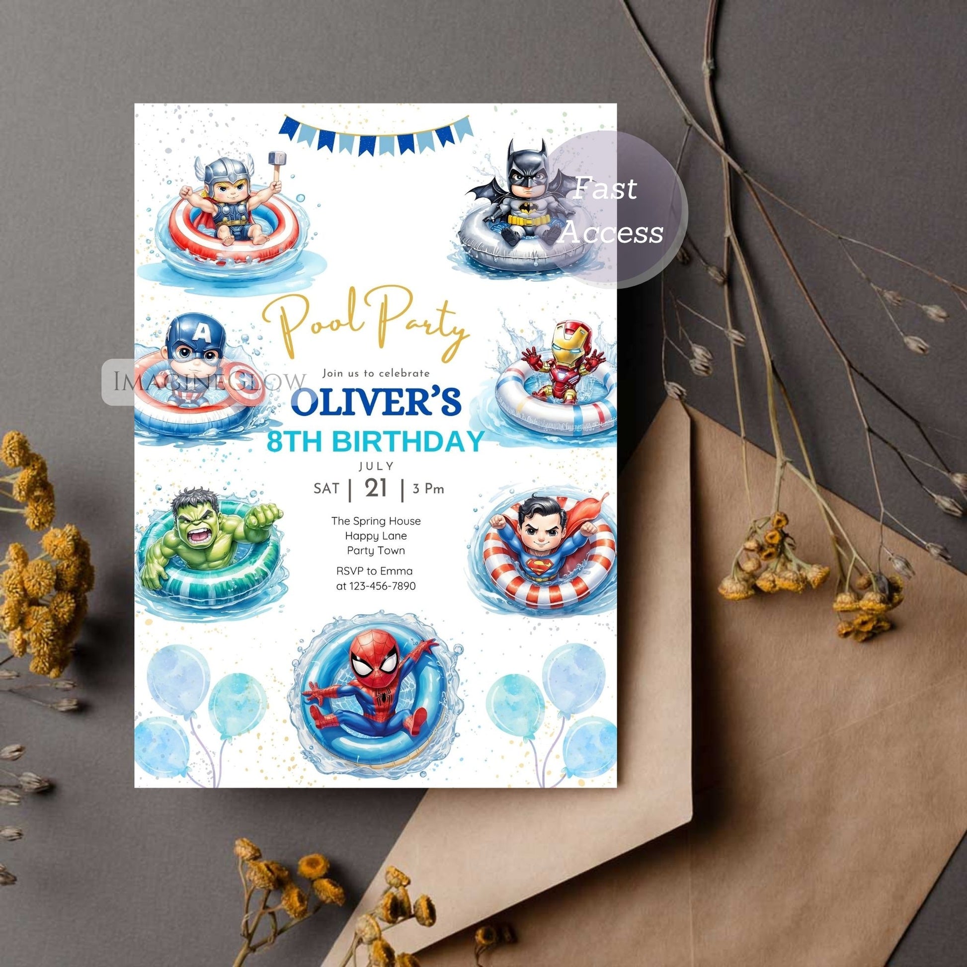 comic book hero birthday template