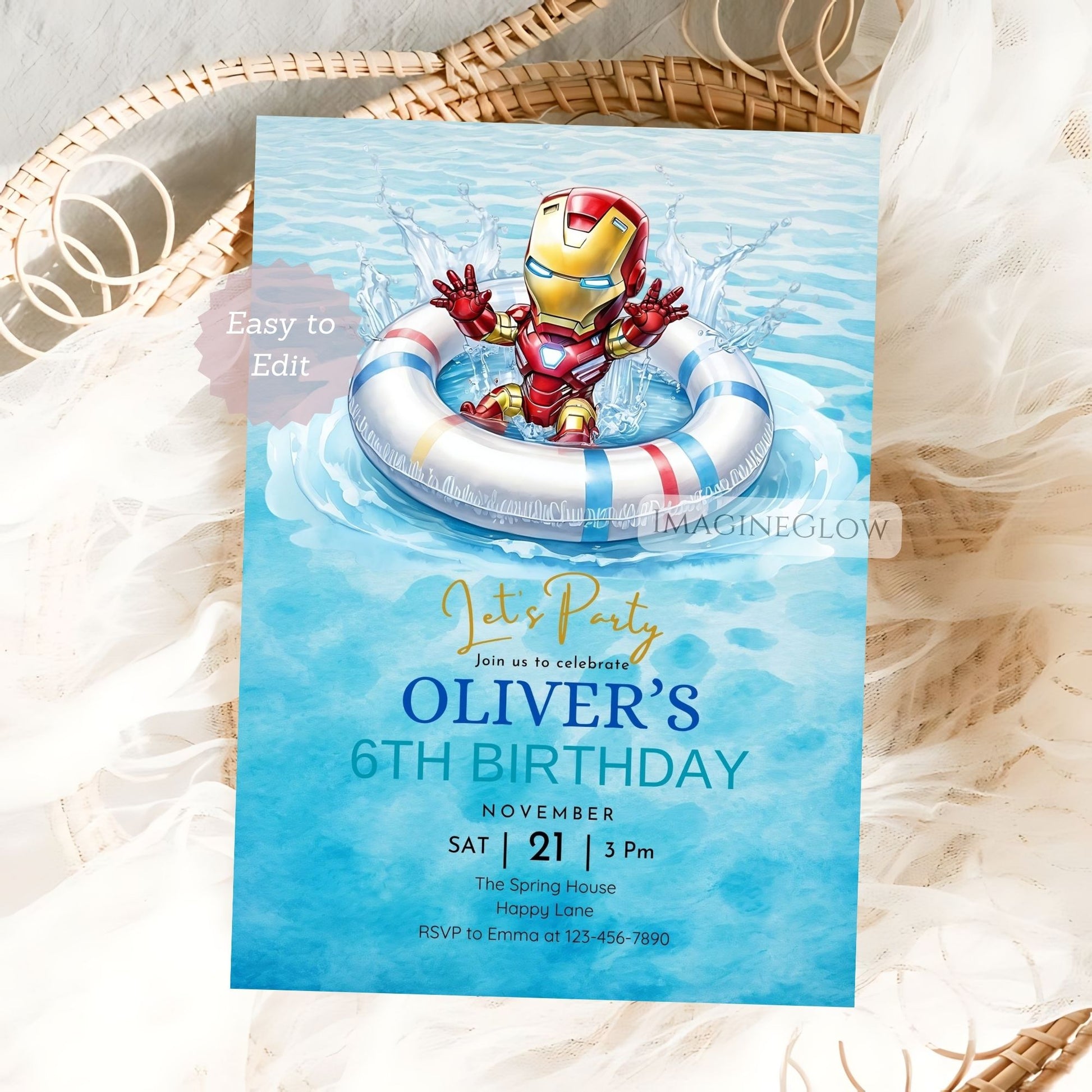 iron man kids birthday invitation