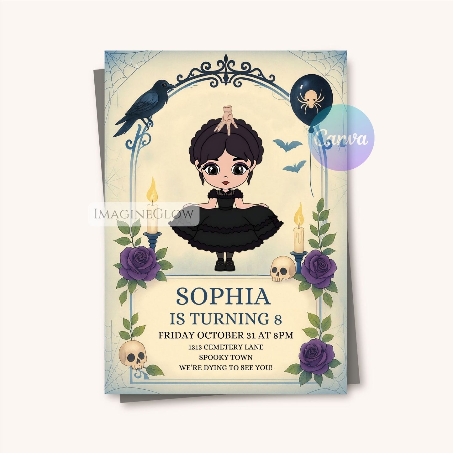 Stylish Halloween birthday invitation