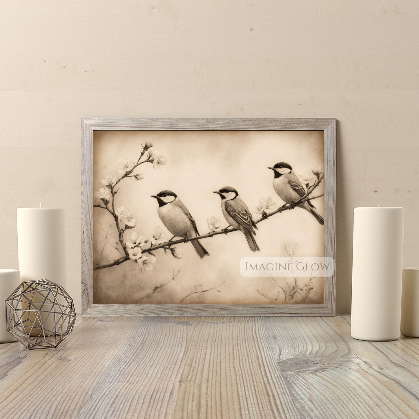 Elegant botanical bird print for collectors