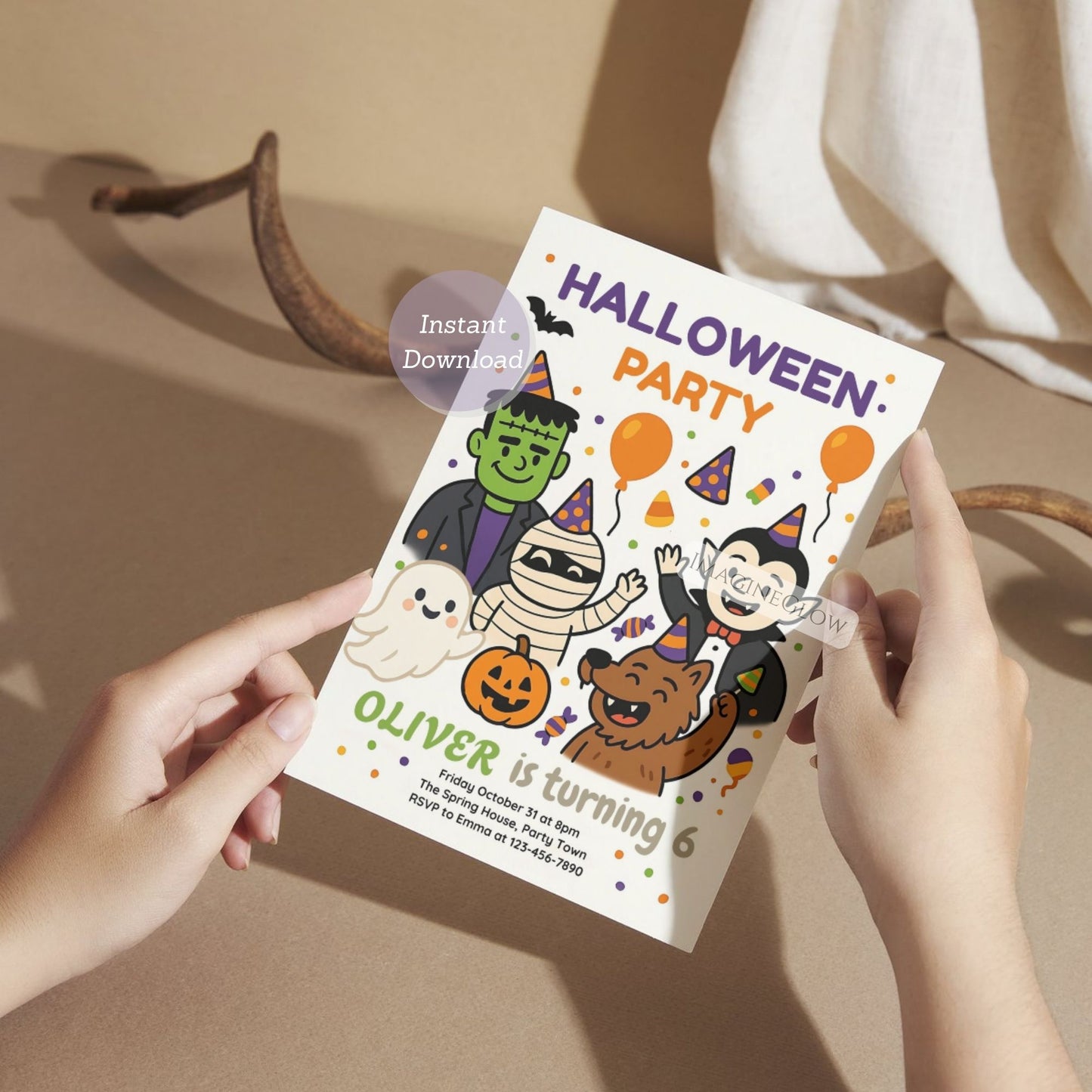spooky october birthday card
kids halloween invitation printable