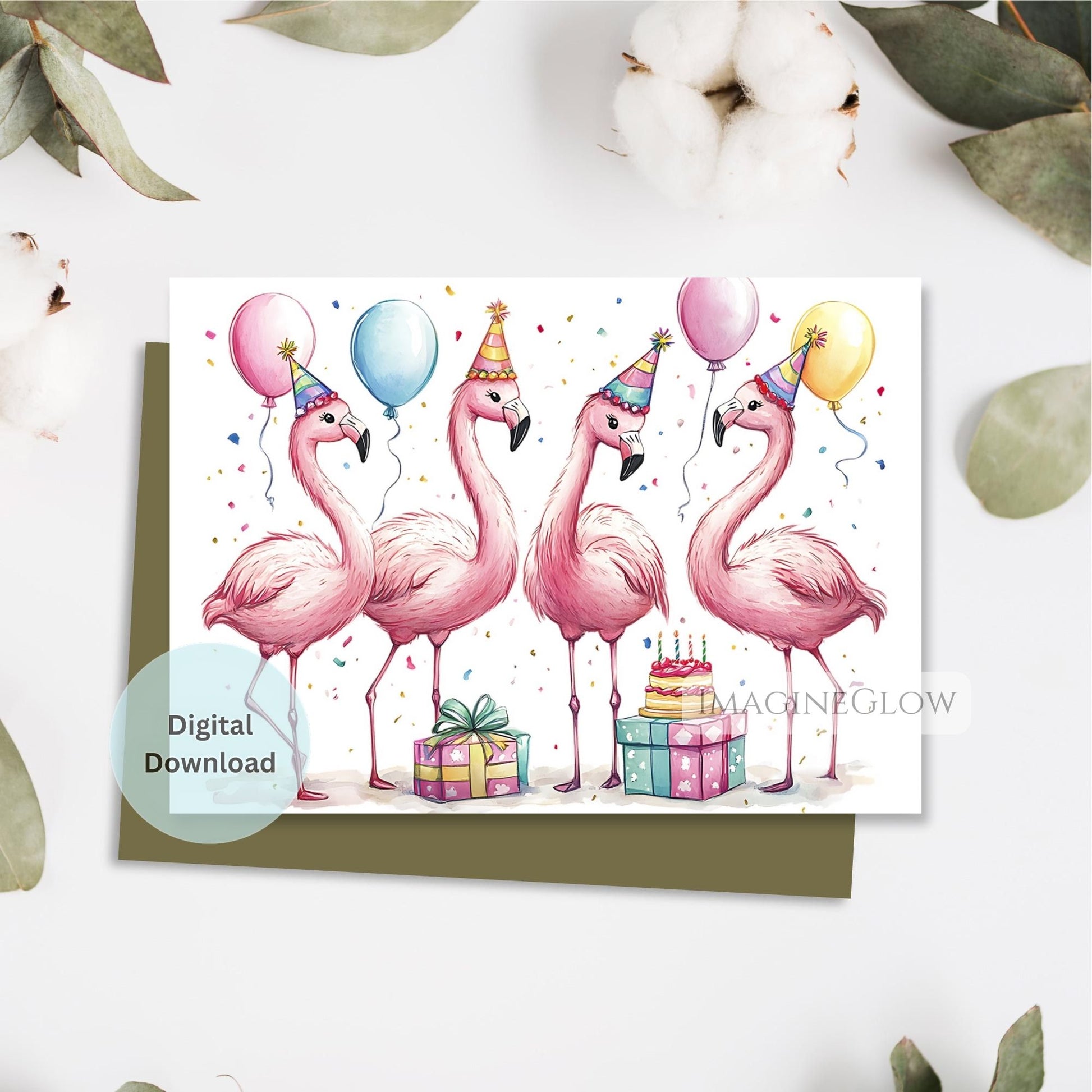 flamingos birthday card
tropical bird birthday card
printable flamingo card
elegant flamingo greeting