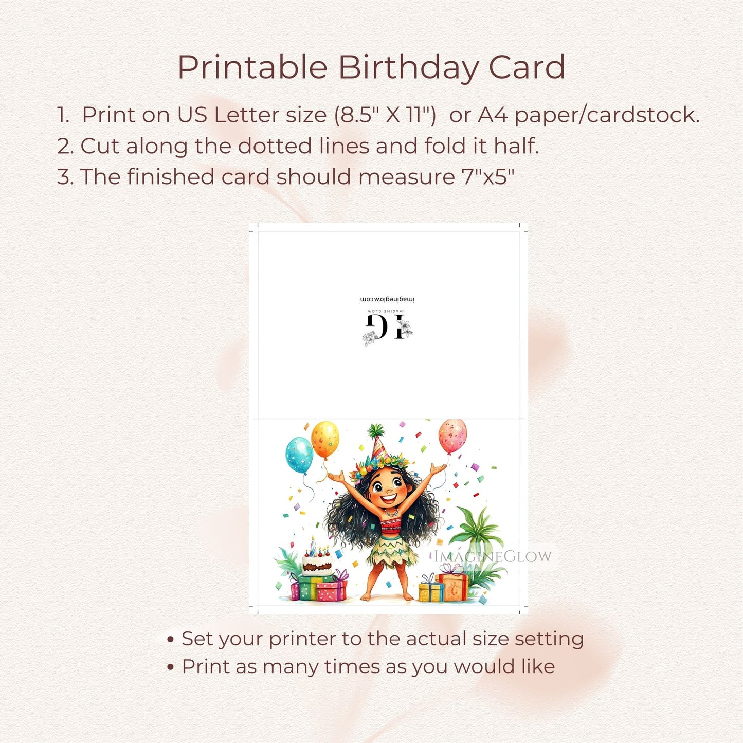 Whimsical Moana tropical birthday card
Moana happy birthday card for fans