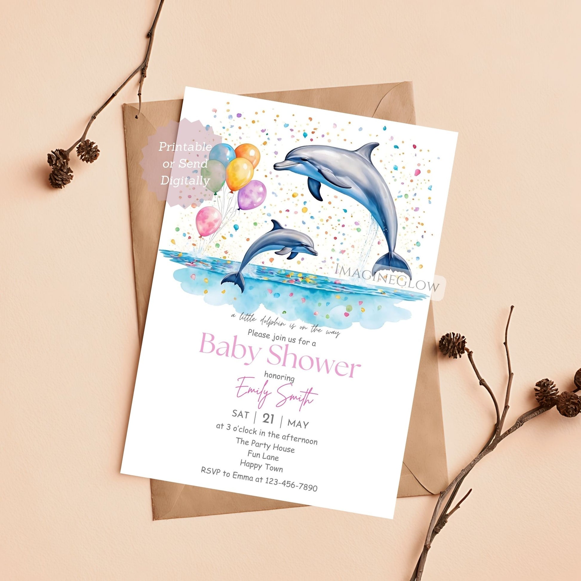 sea life baby shower theme
marine baby shower card template