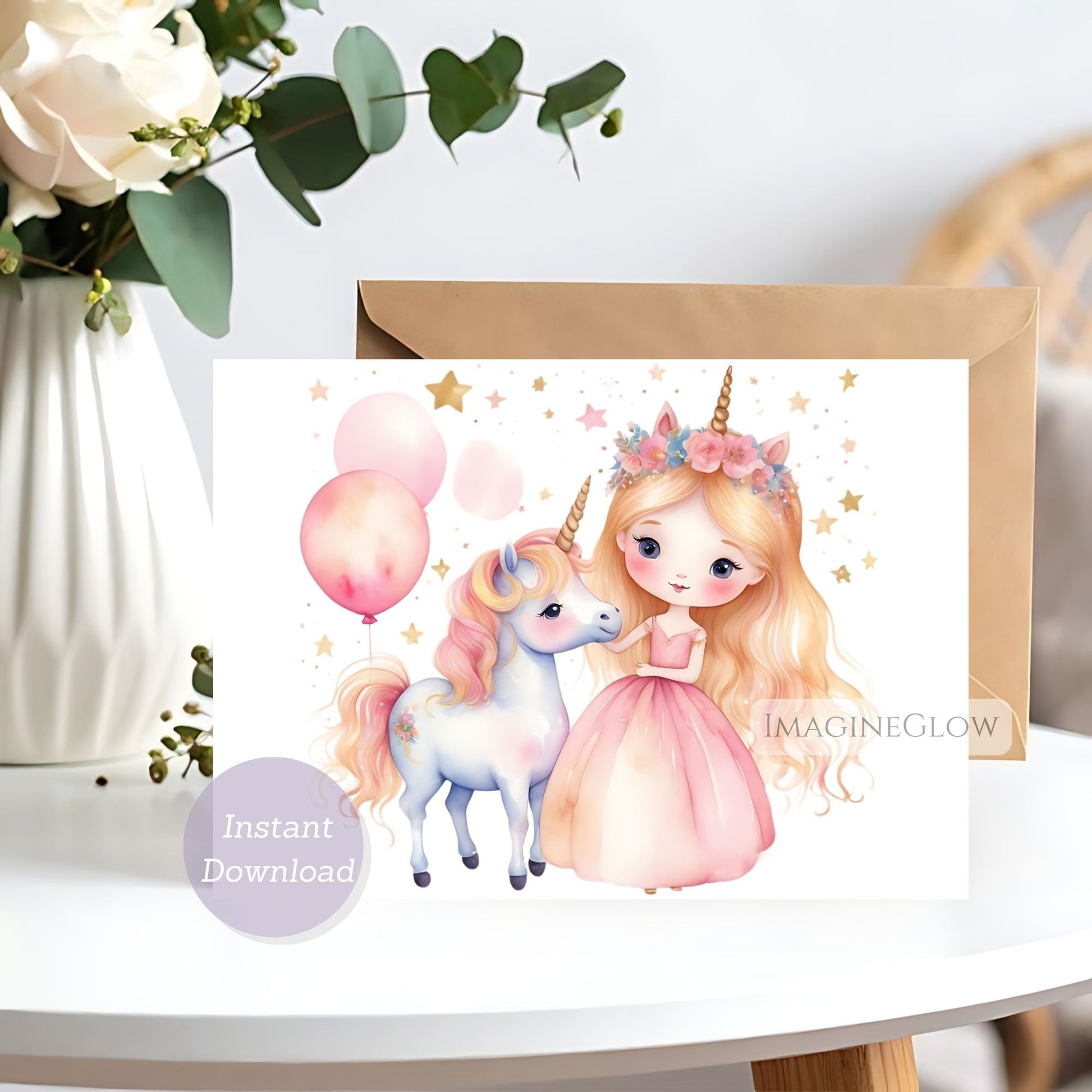 unicorn princess birthday card
printable unicorn birthday greeting