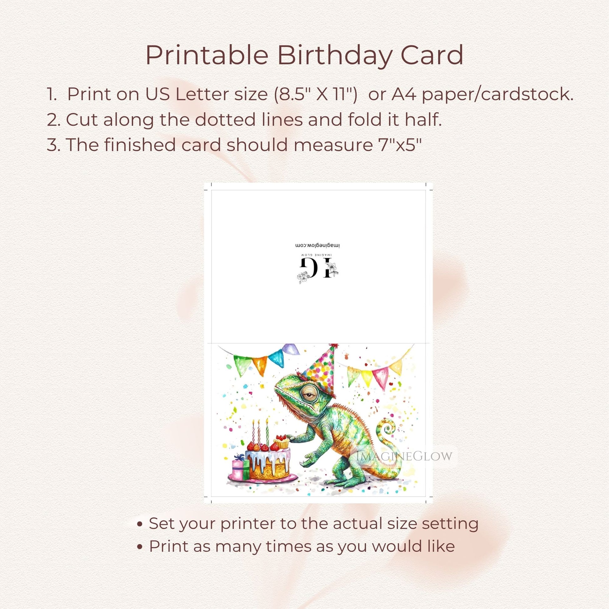 reptile themed birthday greeting
tropical chameleon birthday card
quirky animal birthday card
unique chameleon birthday card