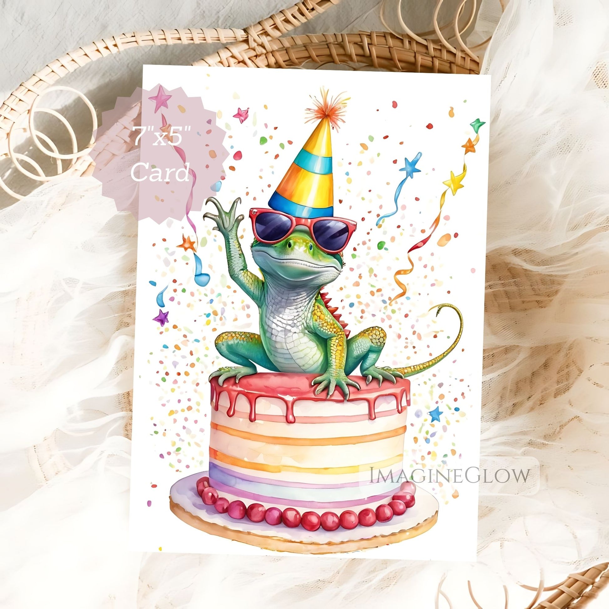 Unique lizard birthday card