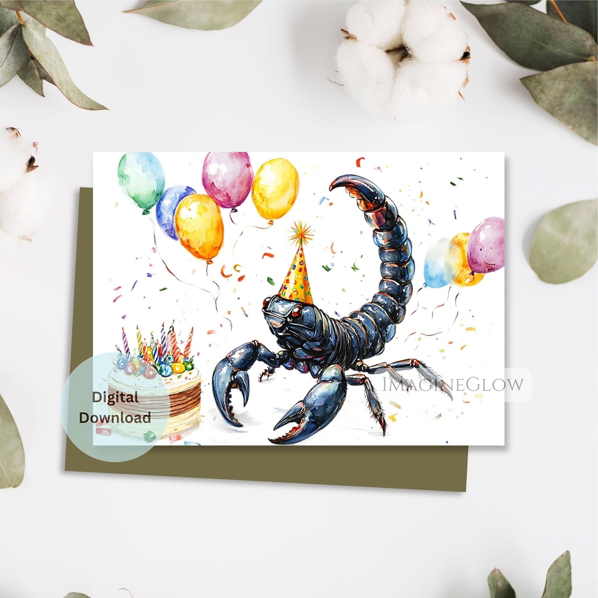 scorpion birthday card
unique scorpion greeting card
desert creature birthday card