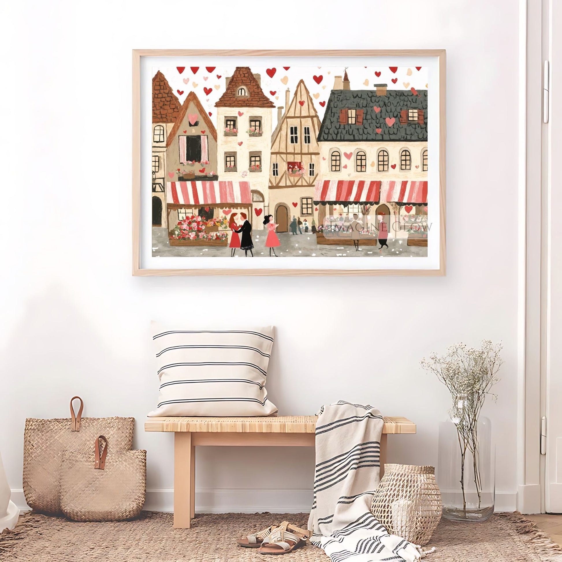 Romantic canvas art for Valentine's Day decor and gifts