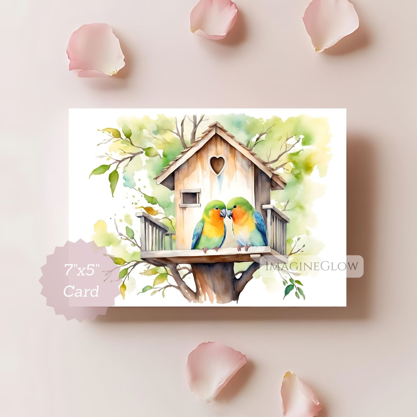 lovebirds card for couples
romantic lovebirds illustration