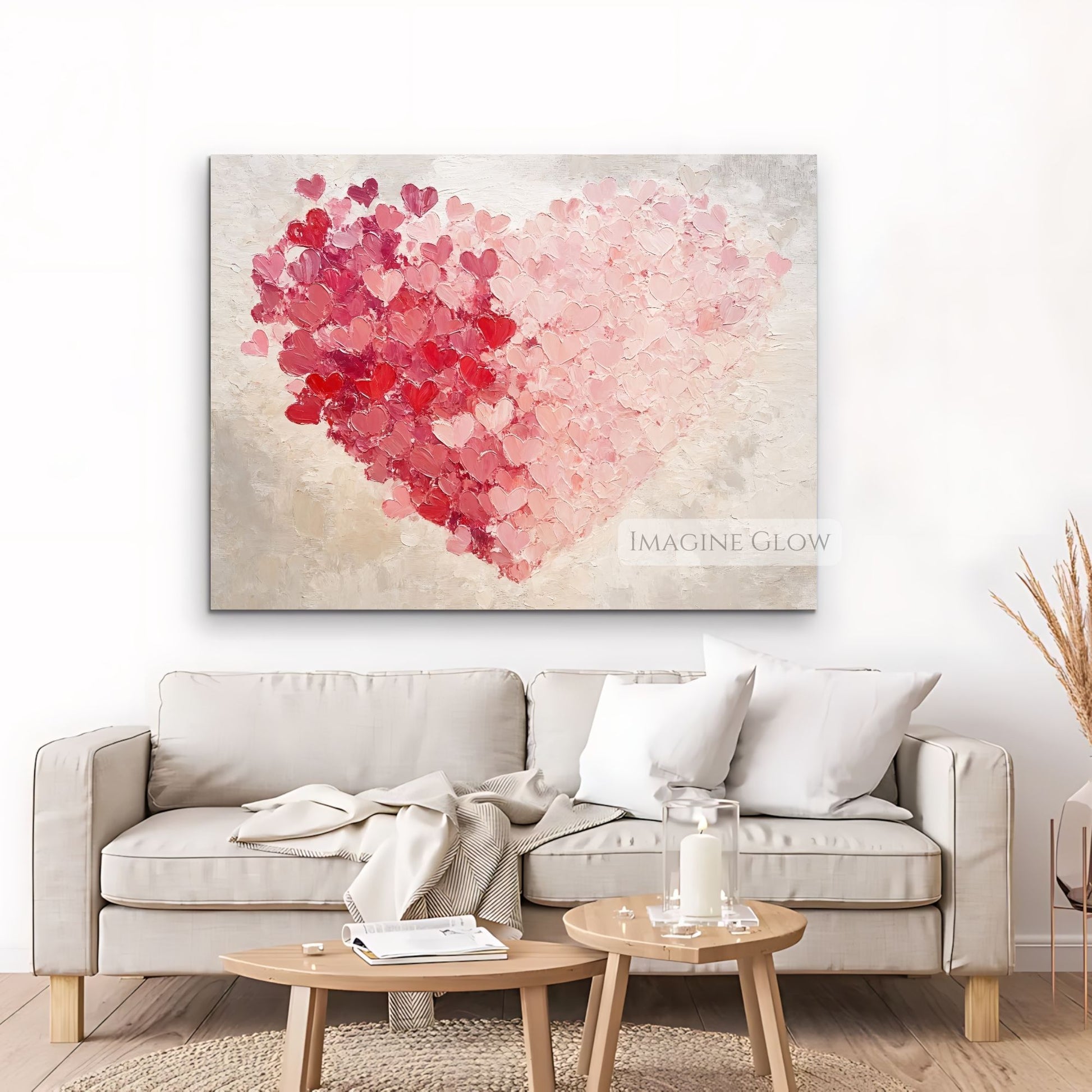 Digital Valentine’s Day romantic heart wall decor