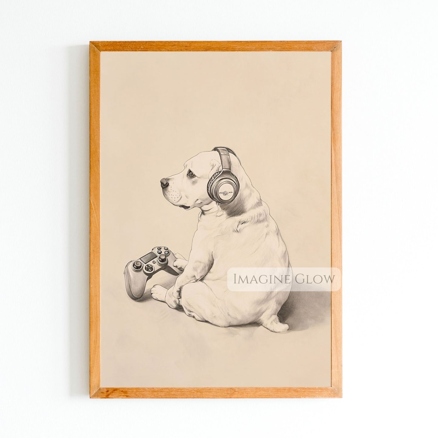 Gaming-themed dog print for kids and adults