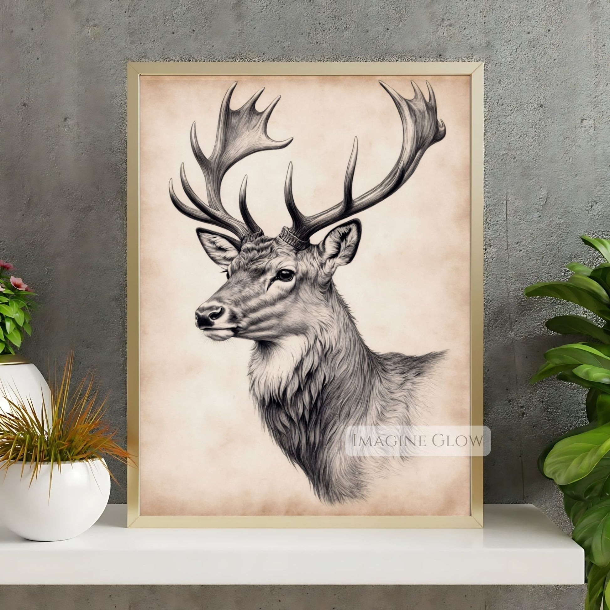 Elk wildlife for nature-inspired rooms.