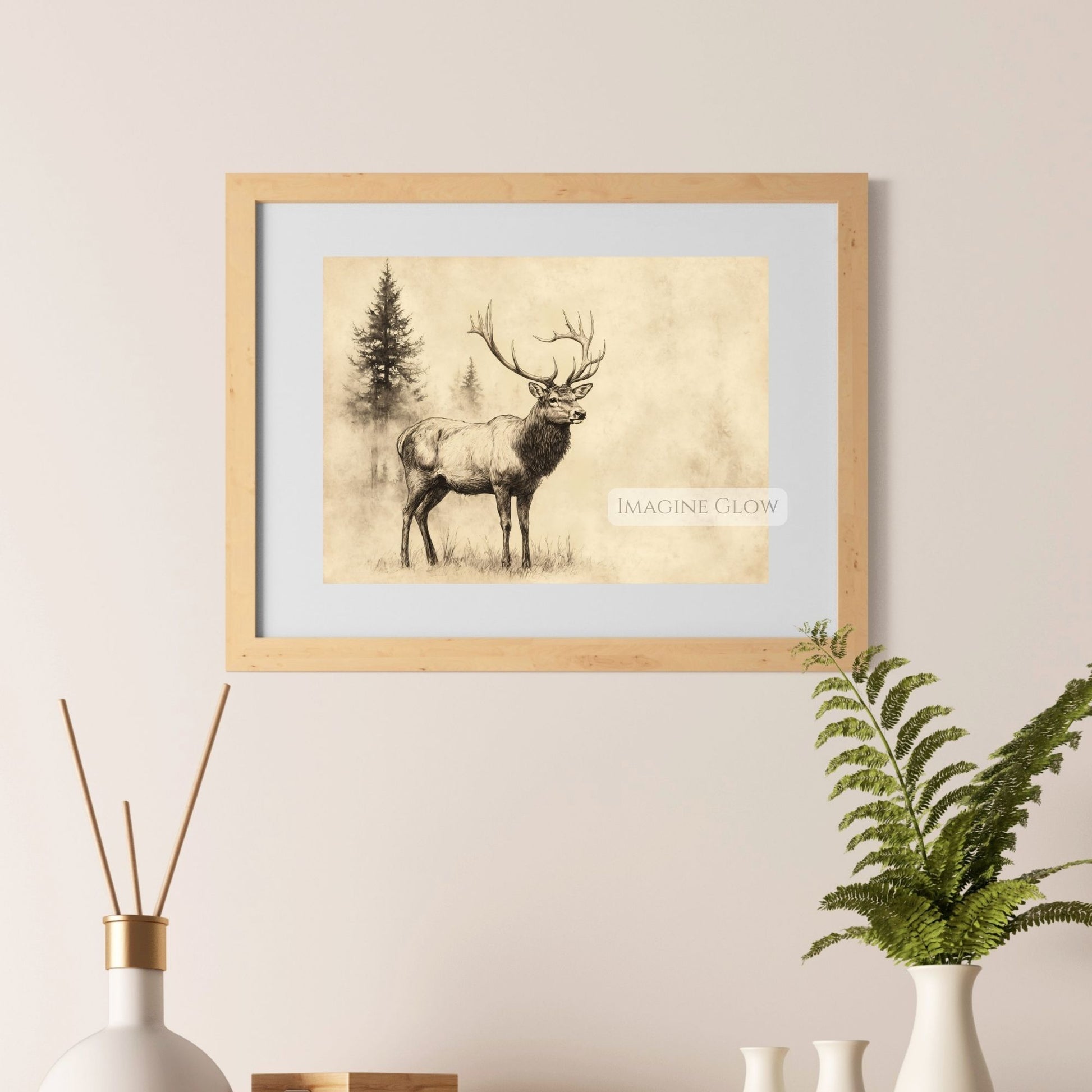 Detailed stag sketch for animal lovers and nature enthusiasts.