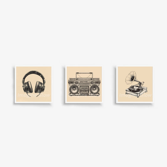 Retro music poster for vintage music studio decor