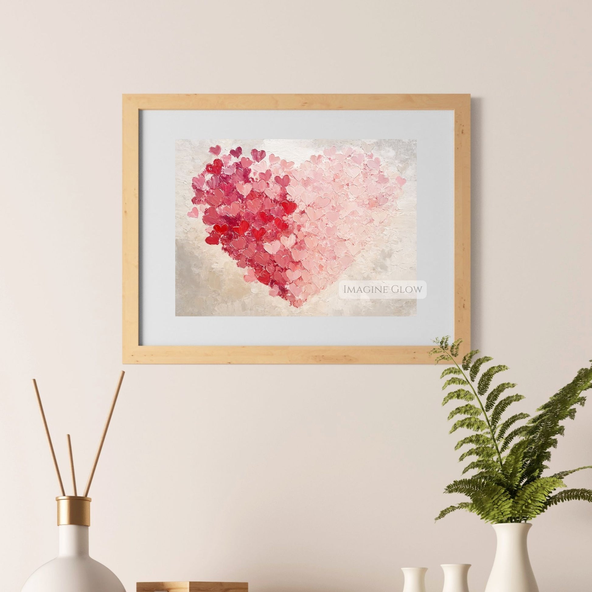 Valentine’s heart artwork in vintage style printable