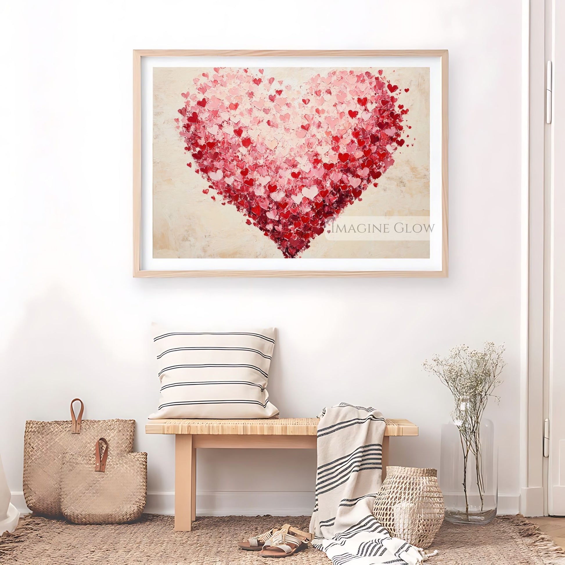 Red and pink antique Valentine’s Day decor digital art