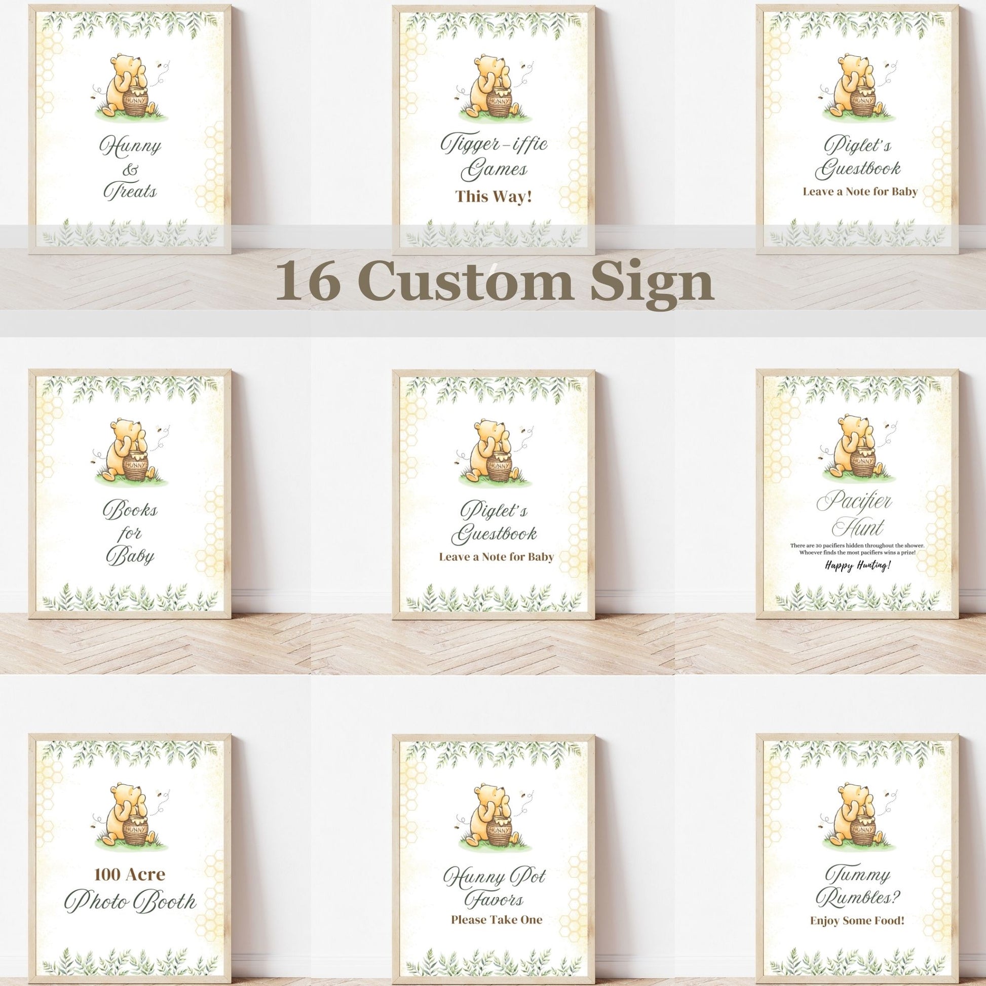 Storybook bear baby shower invitation bundle