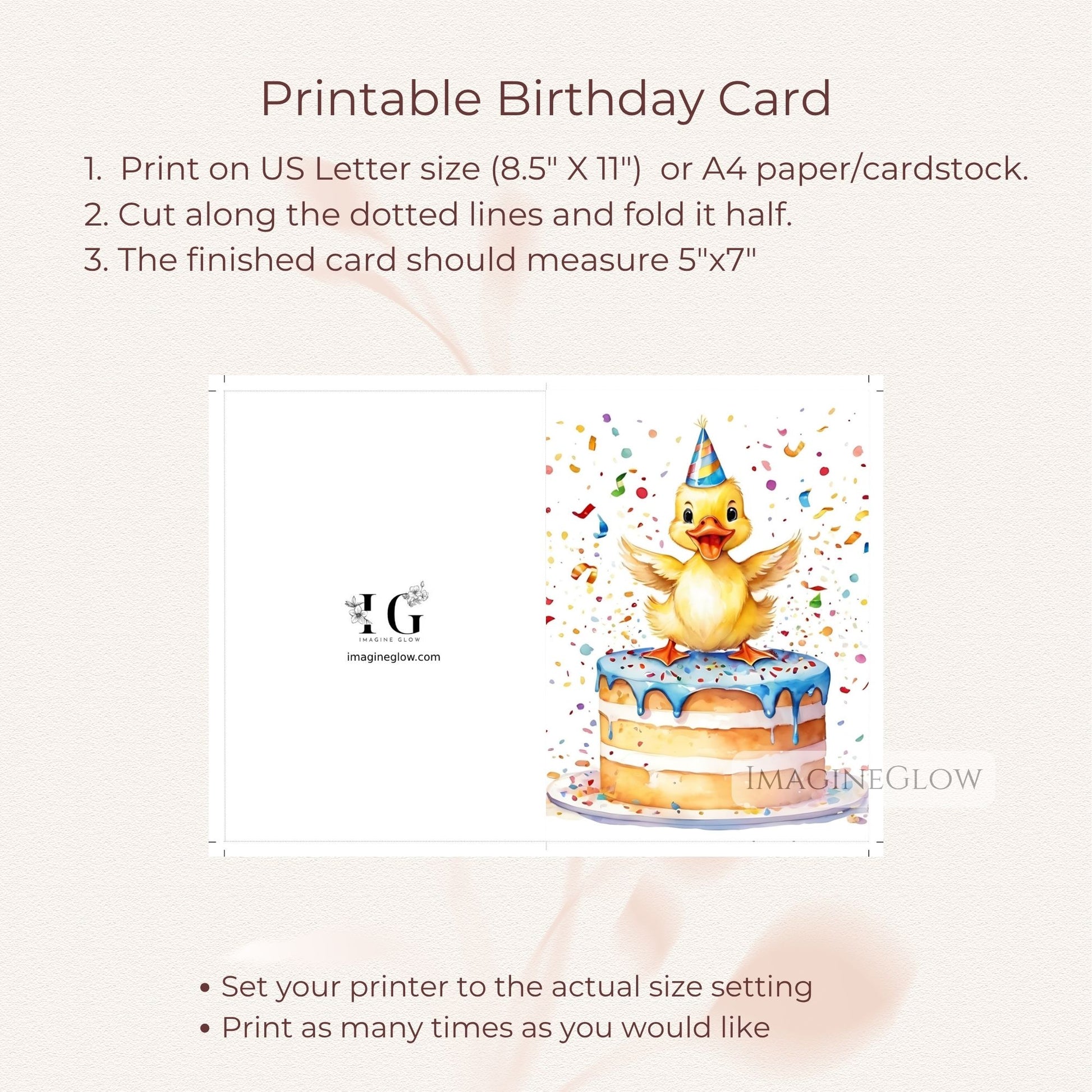 Spring animal greeting card