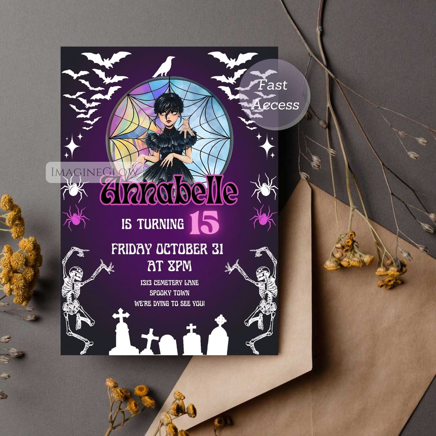 Wednesday Addams themed birthday celebration