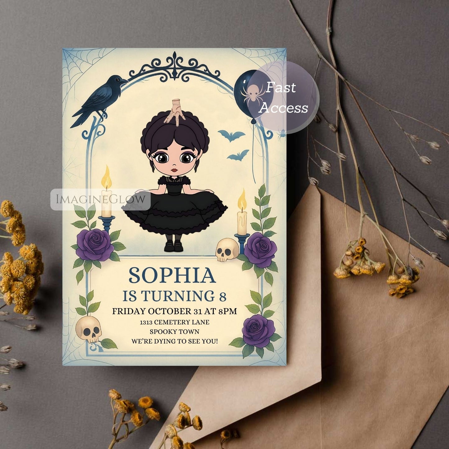 Editable birthday invite for teen girls
