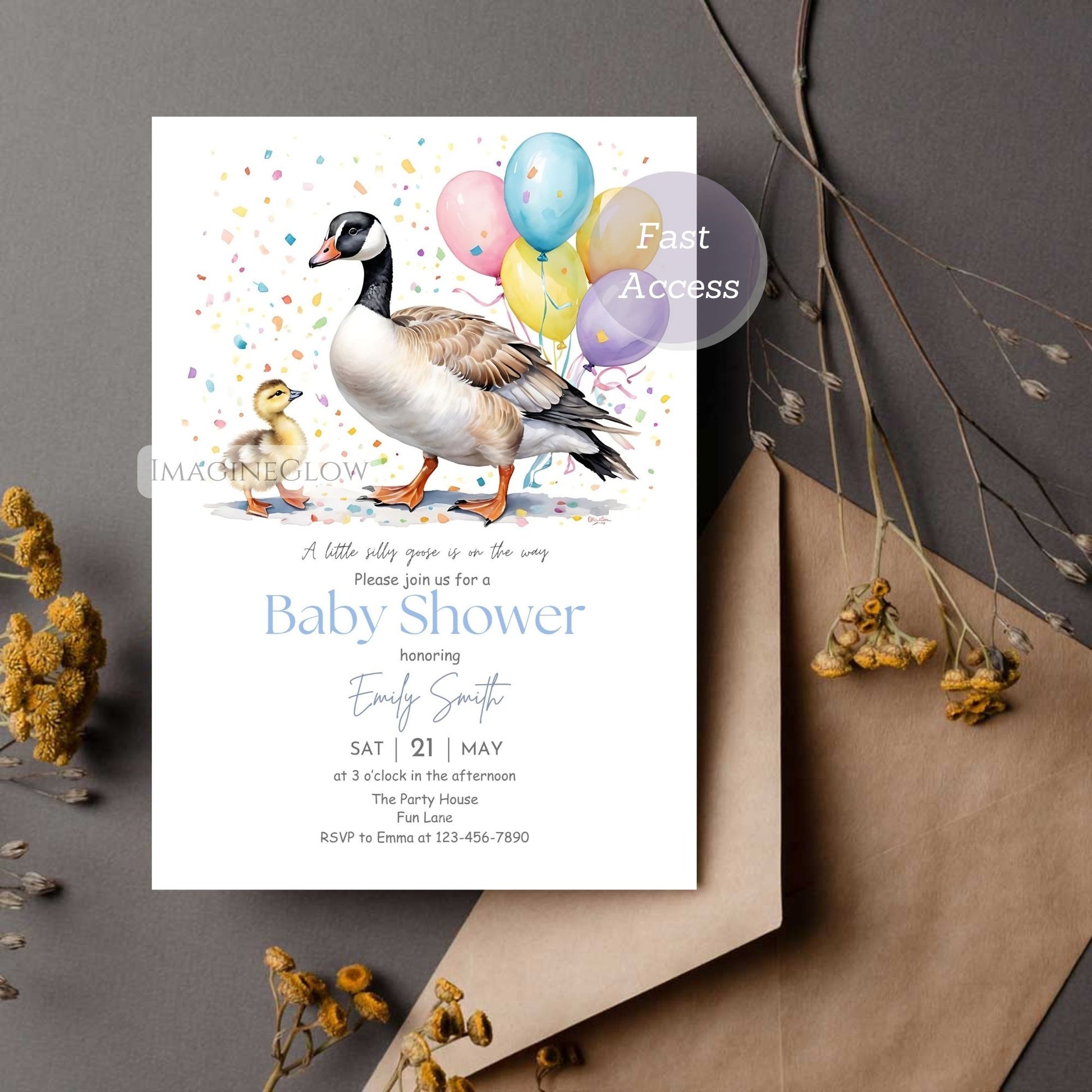 digital goose baby shower download