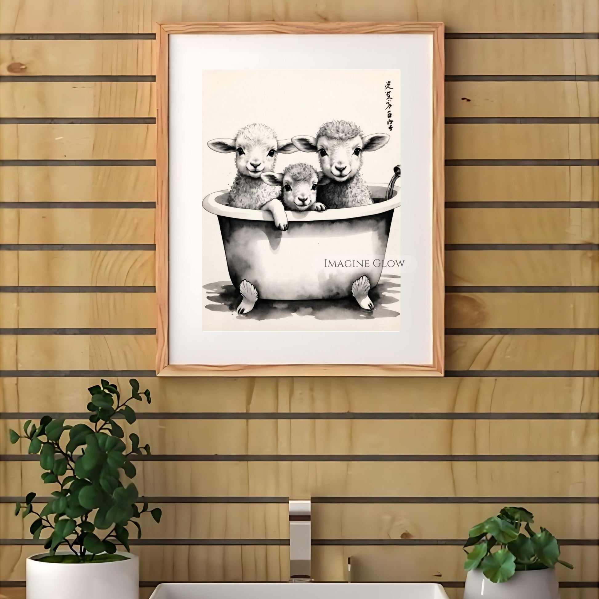 Vintage-inspired sheep bathroom decor for cozy interiors