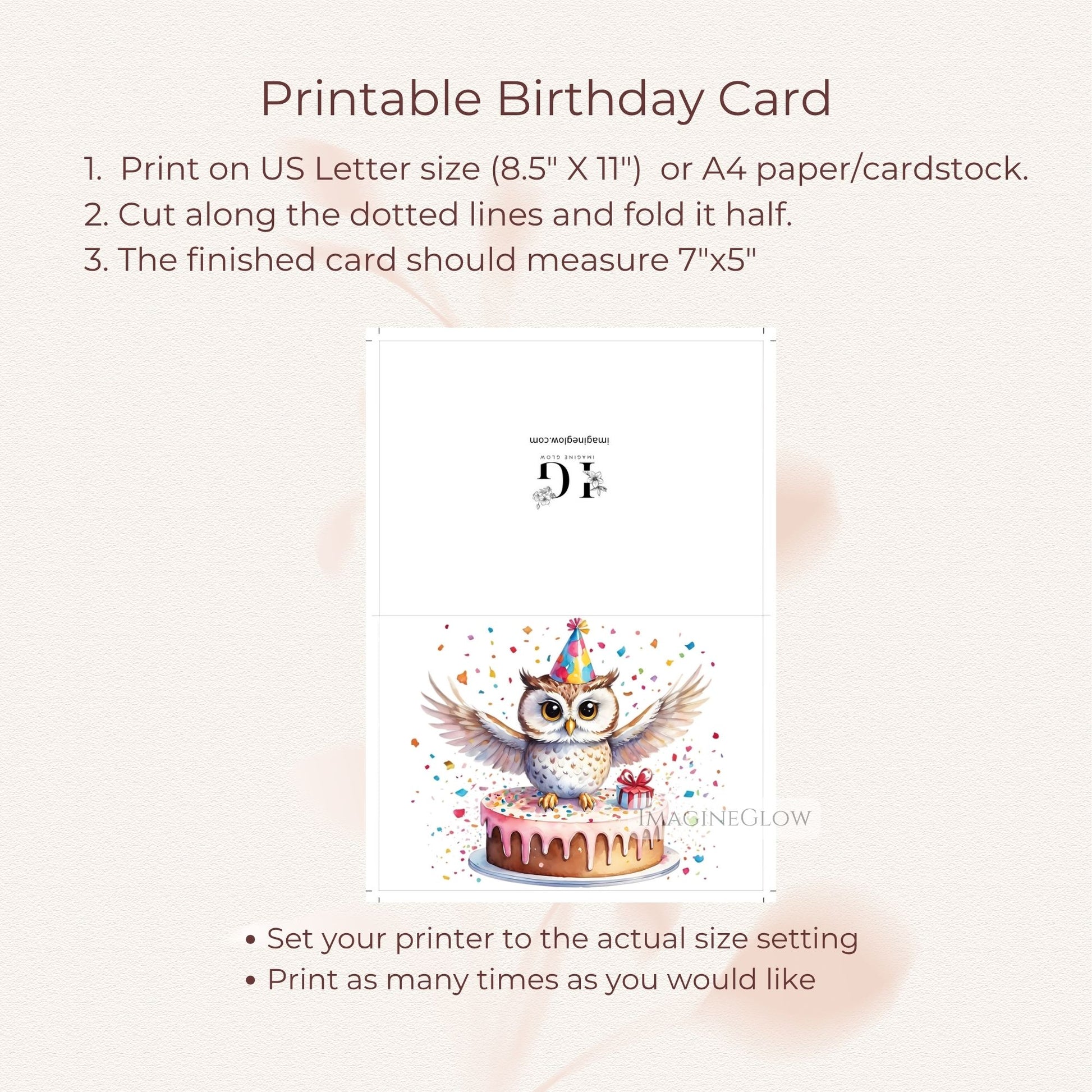 birthday card for bird lover
owl happy birthday card
rustic woodland birthday printable
digital owl birthday card